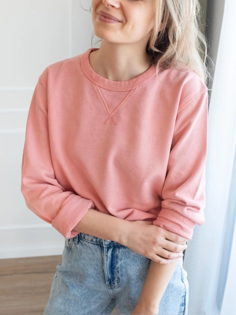 aerie Coral‎ Crewneck cozy Sweatshirt.